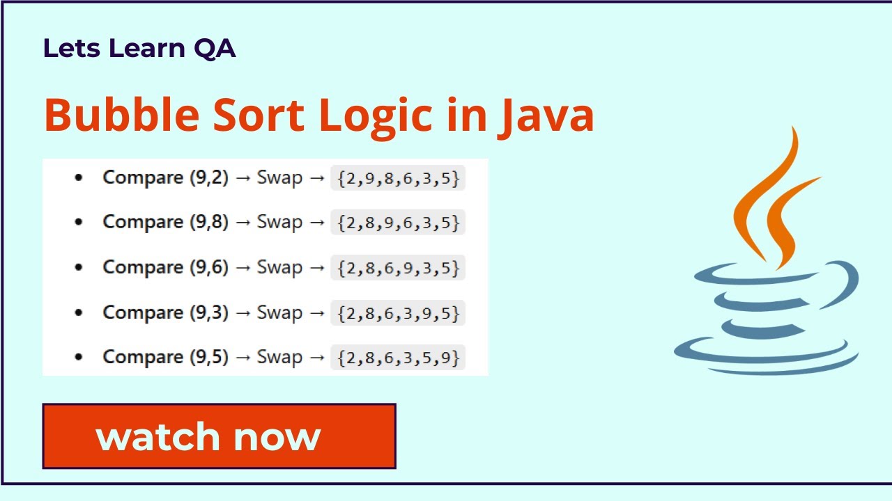 Bubble Sort Logic in Java - YouTube