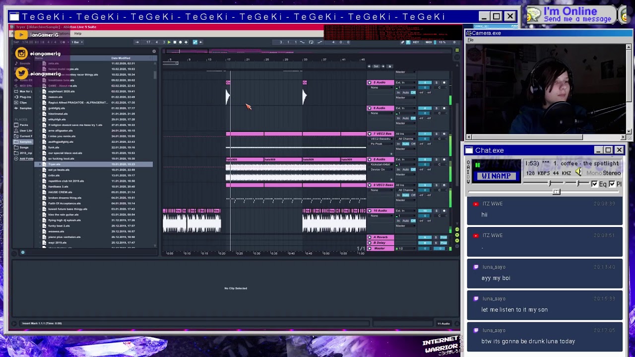 don't spill energy drink on your mechanical keyboard!! (Chiptune production stream)