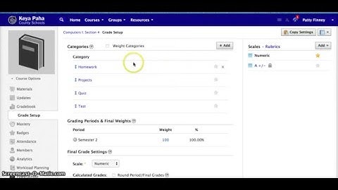 Setting Up Gradebook Categories in Schoology