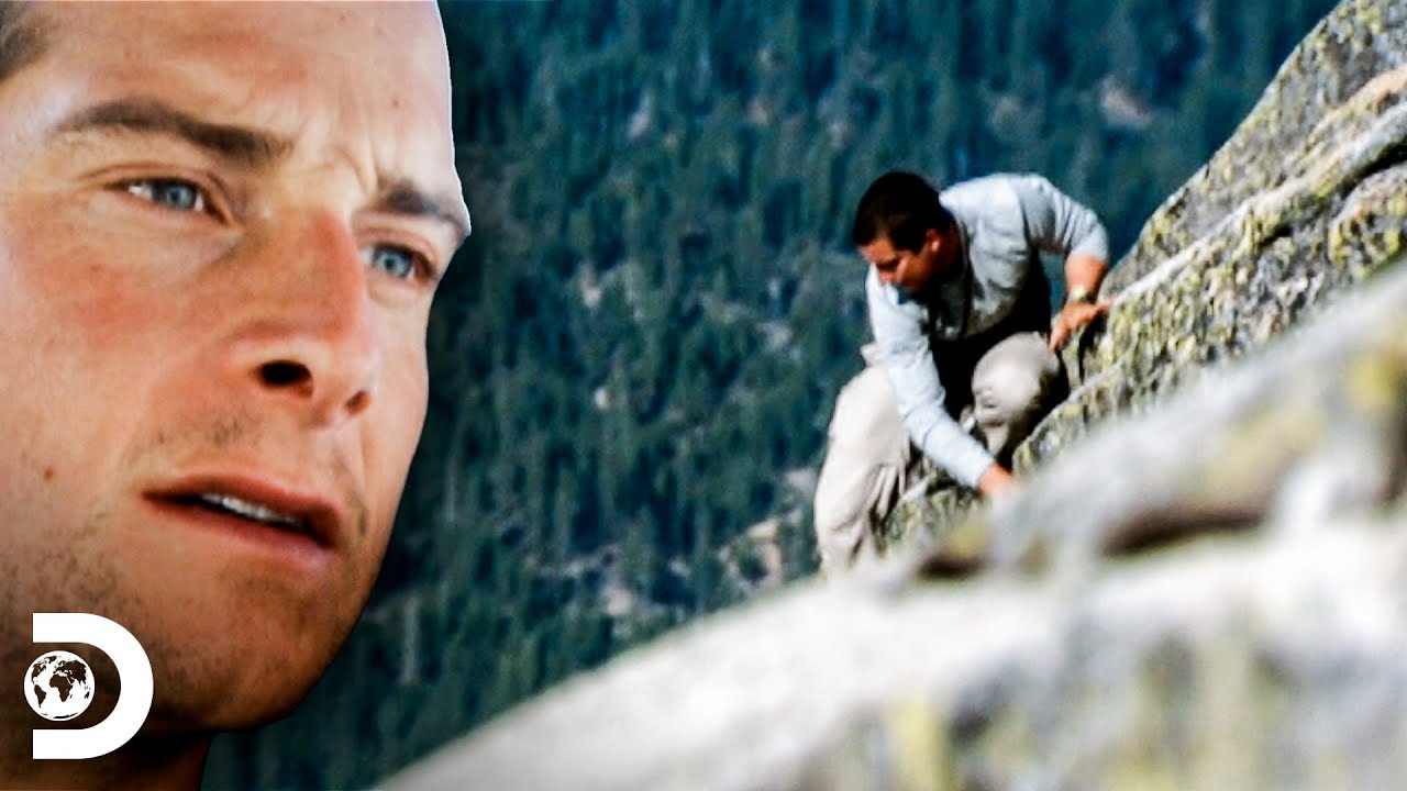 Bear Grylls desce uma montanha sem equipamento de escalada | À Prova De Tudo | Discovery Brasil