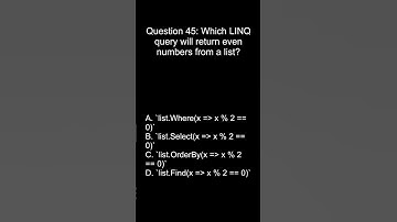 .NET Programming Interview Question #45 | C# MCQ for Practice