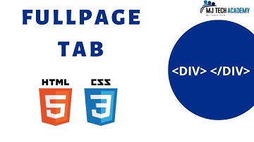 How To Create A Full Page Tab || HTML, CSS & JS || Tab Creation (Part 3)