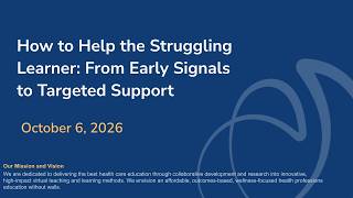 How to Help the Struggling Learner: From Early Signals to Targeted Support