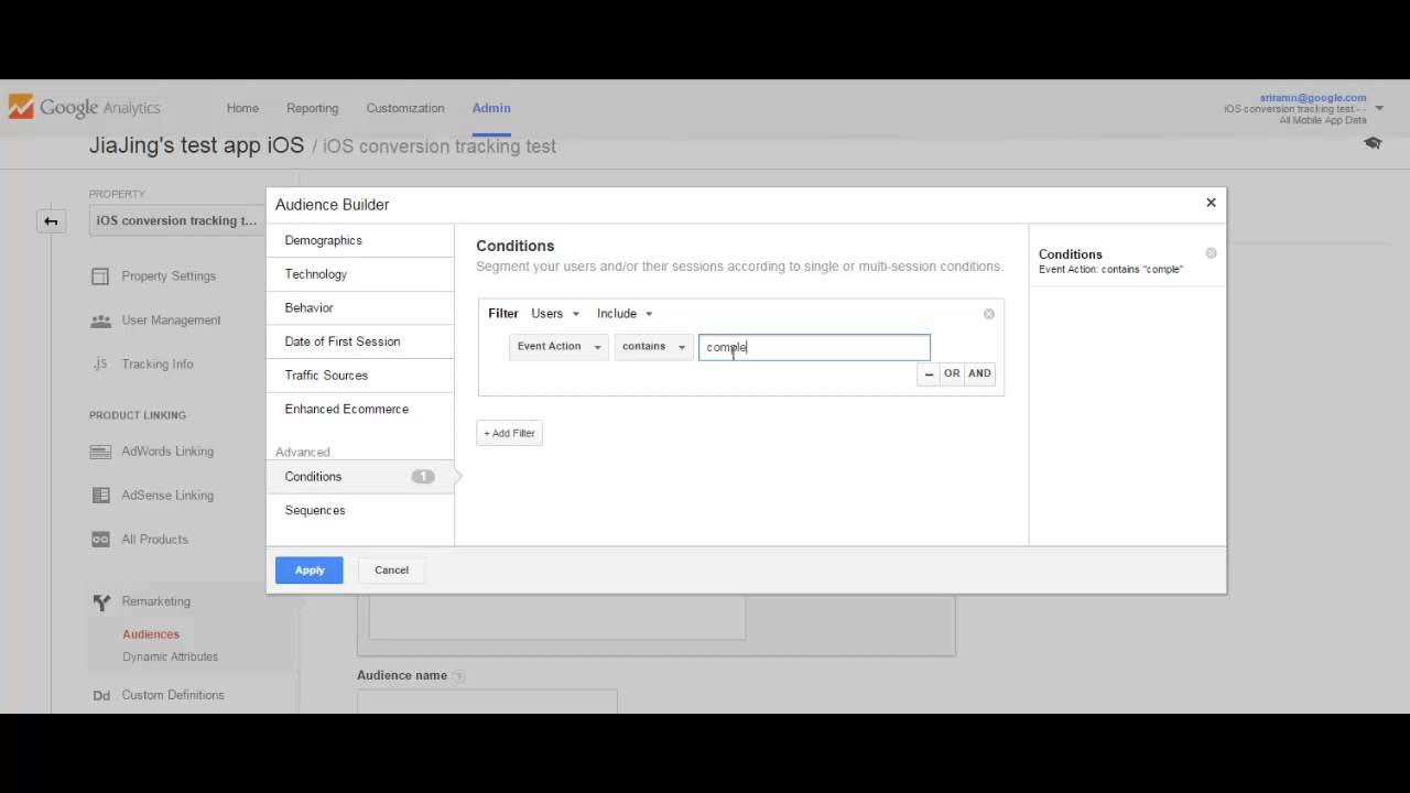 Demo - Remarketing using GA for Mobile Apps