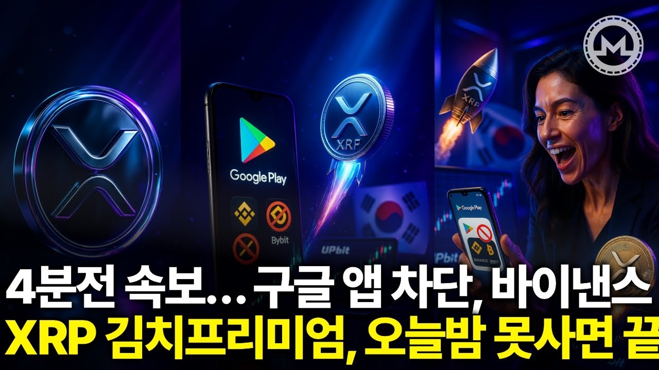 4분전 속보: 구글 앱 차단, XRP 김치프리미엄 폭발