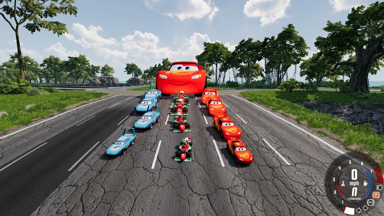 Small vs Giant Lightning McQueen Race! 🚗💨 Ultimate Size Challenge | BeamNG Drive