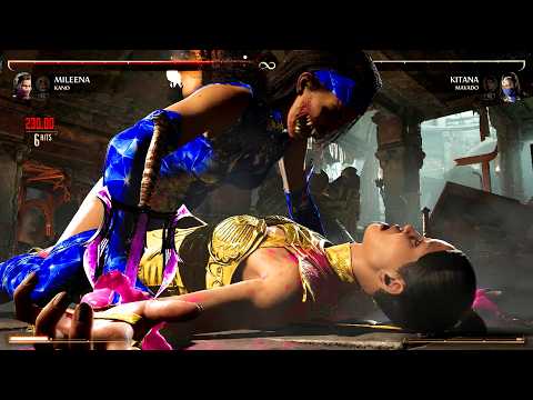 MK1 All Fatal Blows on Gold Kitana MK2 Movie