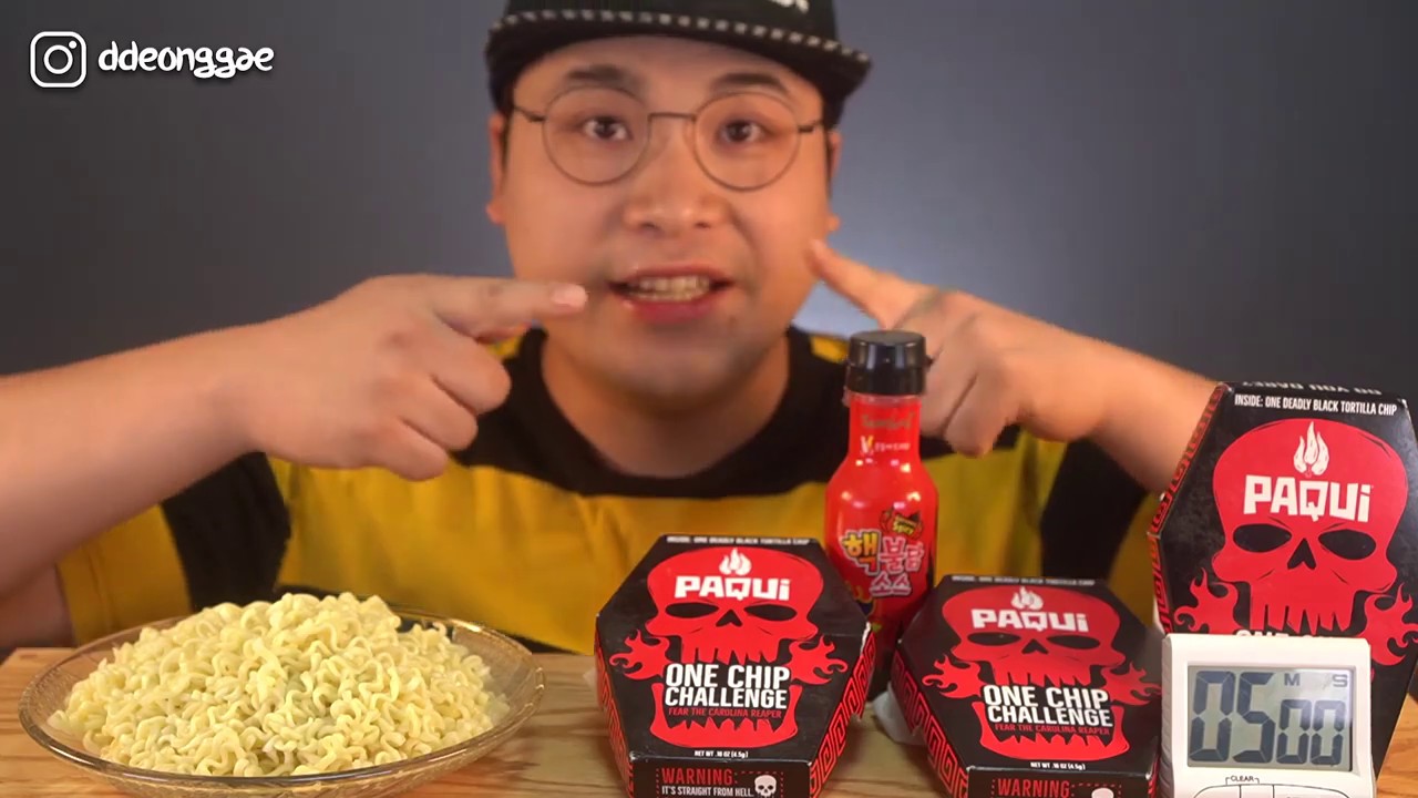 Thánh ăn hàn quốc mukbang ăn bim bim cay nhất thế giới... - youtube
