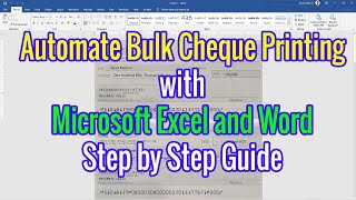 Automate Digitally Bank Cheque Writing and Bulk Printing with Microsoft Excel and Word Hindi | Urdu screenshot 1