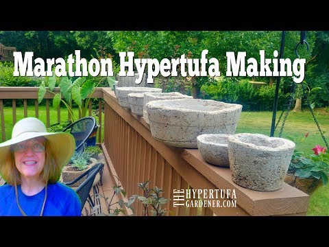 A Marathon Hypertufa Making Session - Made 9 Planters In A Few Hours