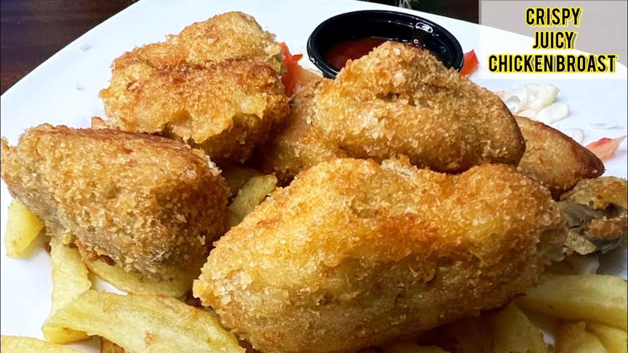 Crispy fried Broast/ chicken fry with bread crumbs /chicken broast