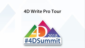 4D Write Pro Tour • 4D Summit 2018