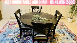 IKEA INGATORP DINING TABLE  AND INGOLF CHAIR  SET UP AND PRICE |  KANNADA VLOGS