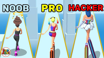 NOOB vs Pro vs HACKER in High Heels! | All Levels Gameplay Walkthrough (iOS,Android)