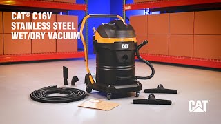 Cat® C16V Stainless Steel Wet/Dry Vacuum, 16 Gallon Cap.