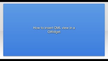 How to insert QML view in a QWidget