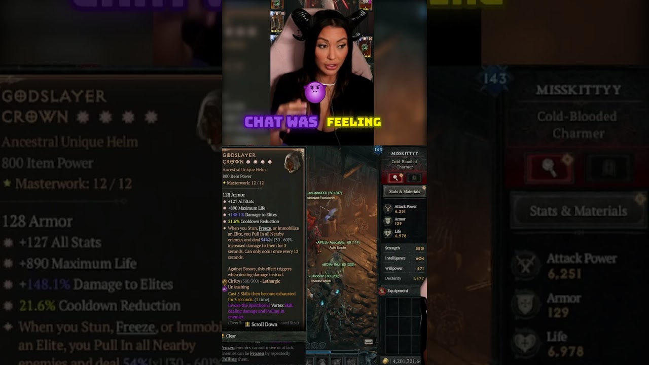 masterworks makes chat go crazy in Diablo 4