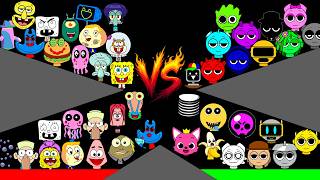 SPONGEBOB SPRUNKI VS SPRUNKI Marble Race -  Elimination Game in Algodoo screenshot 5