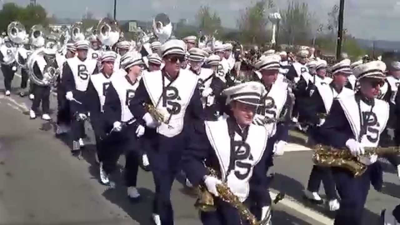 The Penn State Blue Band parade to Beaver Stadium. September 6, 2014.