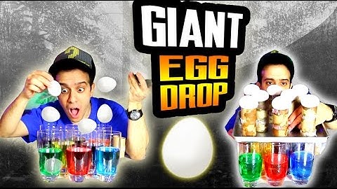#1 BIGGEST EGG DROP CHALLENGE SCIENCE EXPERIMENT! - WORLD RECORD EGGSPERIMENT