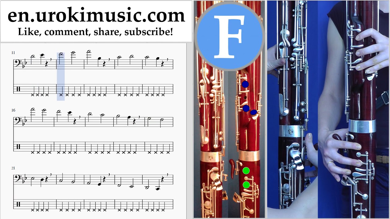 How to Play Bassoon Major Lazer & DJ Snake - Lean On Tabs Part#1 exercises, scales um-i352