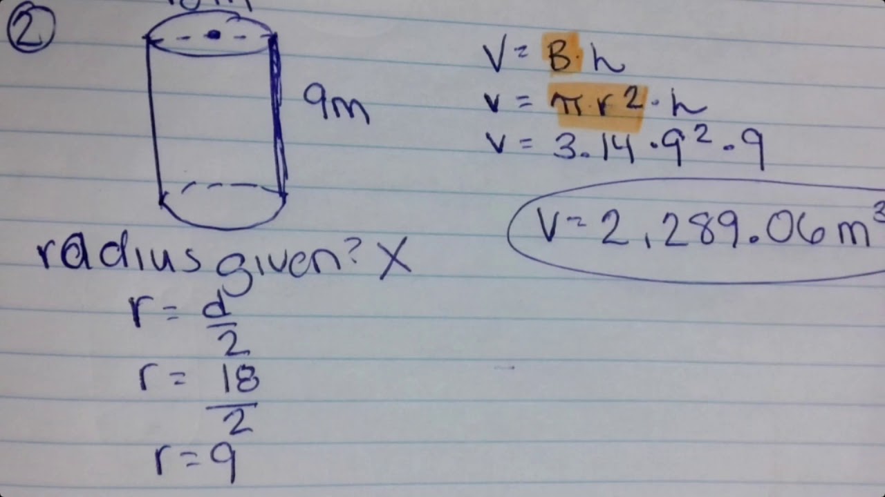 Volume of Cylinders Examples(Volume of Cones & Pyramids Notes Part 3) YouTube