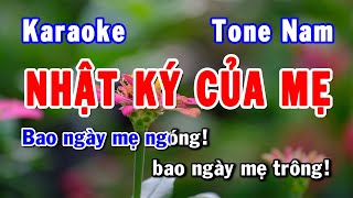 Video thumbnail of "Nhật Ký Của Mẹ Karaoke Tone Nam | Karaoke Hiền Phương"