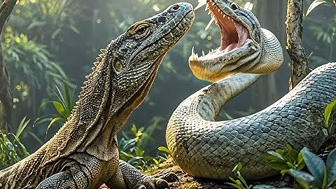 Python vs Komodo Dragon: The Battle for Jungle Supremacy#ai#GPT#sora#openai#story#animal
