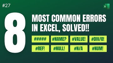 8 Most Common Errors in Excel and How to Fix Them with Example - Shiva Charan