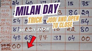 MILAN DAY 2 SET TRICK | MILAN DAY OPEN TO CLOSE AND JODI 06/30/2026
