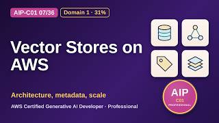 AIP-C01 07/36: Vector Store Architectures and Metadata