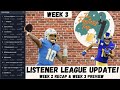 Listener League Update! Week 2 Recap and Week 3 Preview! (2021 Fantasy Football)