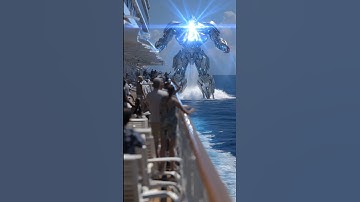 Future Robots : A Giant Robot Emerged from the Ocean Black Hole!