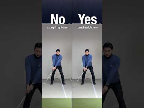 The <strong>reason</strong>  you should bend your right arm <strong>at</strong> address!