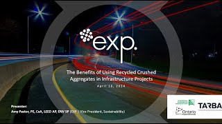 Using Recycled Crushed Aggregates Technical Seminar: EXP Presentation