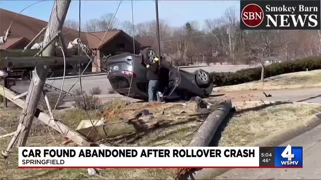 Car found abandoned after rollover crash in Springfield - YouTube
