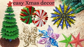 Easy Xmas Decor Ideas Homemade/paper Christmas Decorations christmastree  christmasdecor