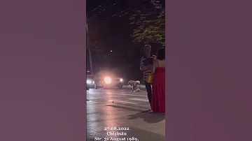 Woman Pissing On The Road Infront Of Police In Moldova 