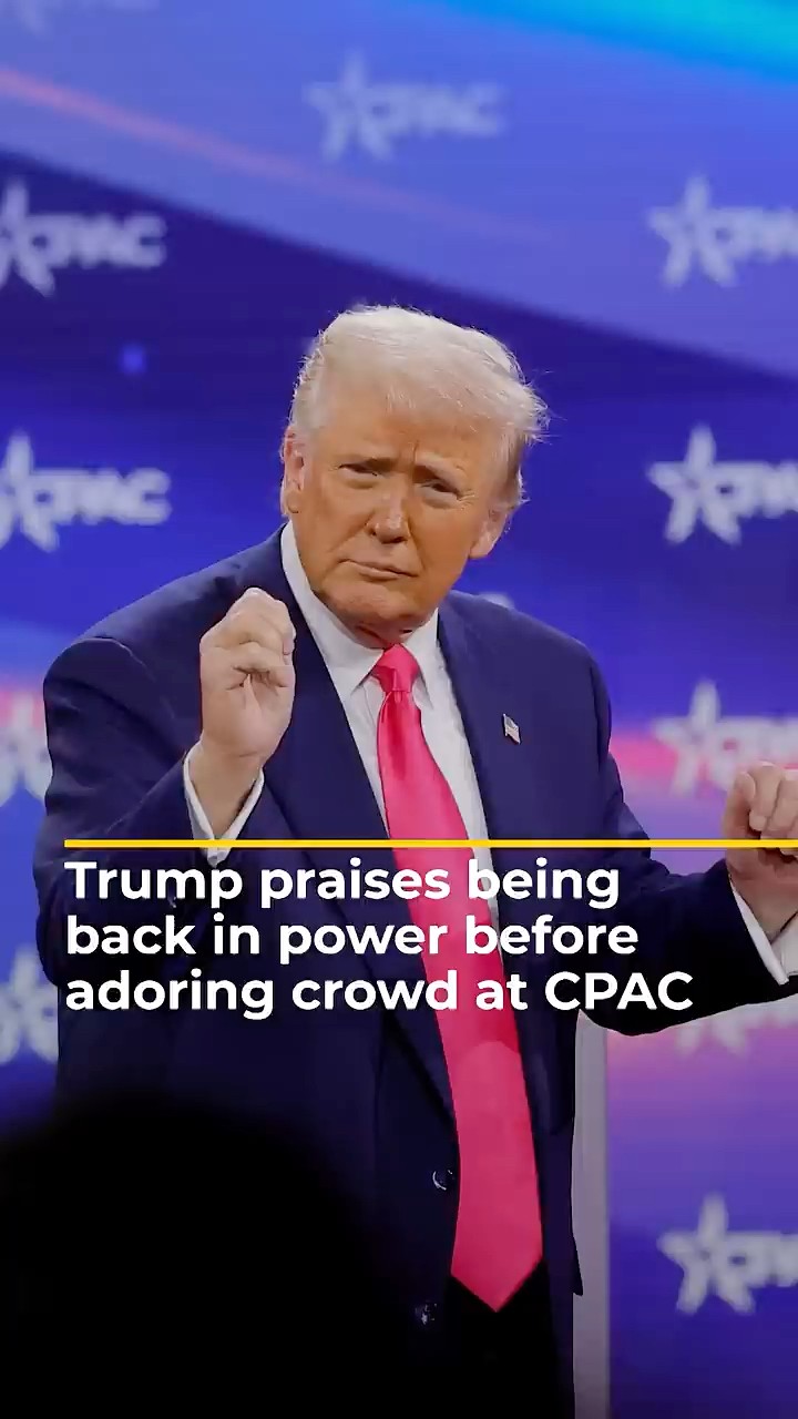 Trump lauds first month back in power before adoring crowd at CPAC | AJ #shorts
