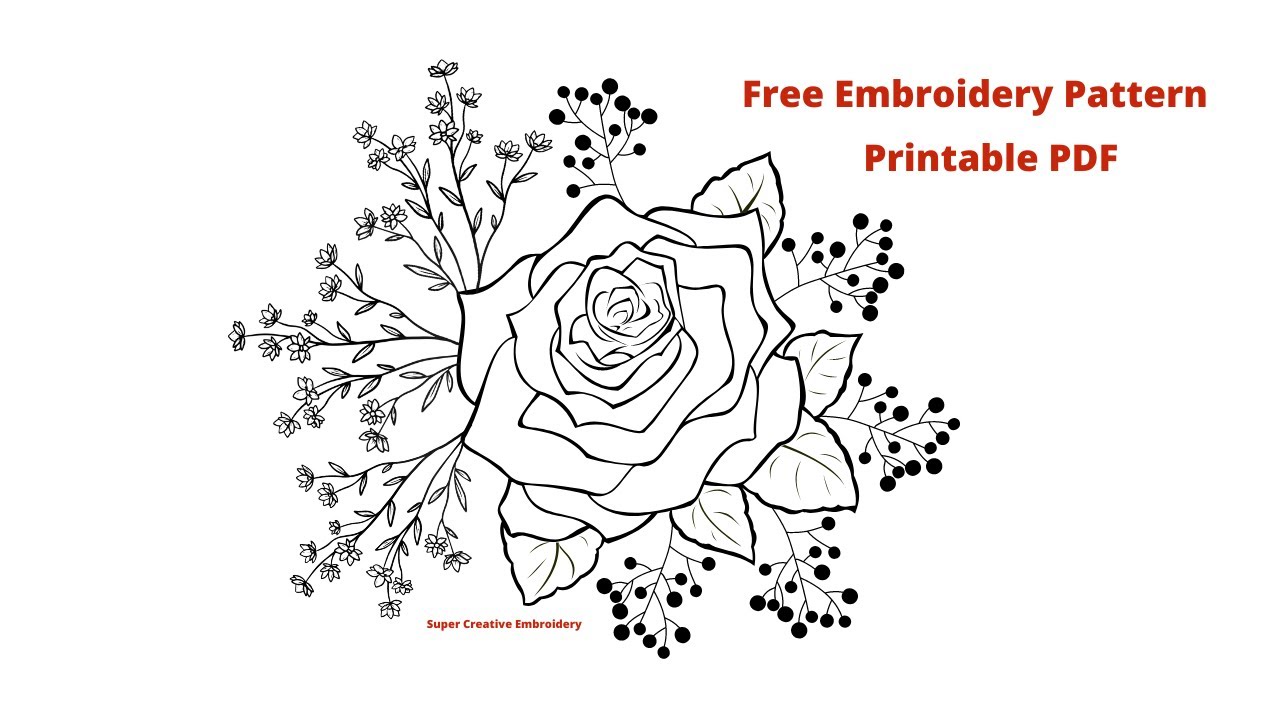 Amazing Hand Embroidery Rose Flower Creative Design / Free Pattern  Printable PDF Digital Download #2 