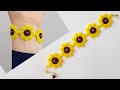 Sunflower Bracelet Making. Boncuktan Ayçiçeği Bileklik yapımı. Günebakan Bileklik.