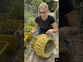 🌻 DIY Cement Sunflower Planter Made From Cloth 🌿 Easy Backyard Garden Cement Craft
