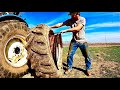 Installing Rear Tractor Tires and Weights by Yourself!
