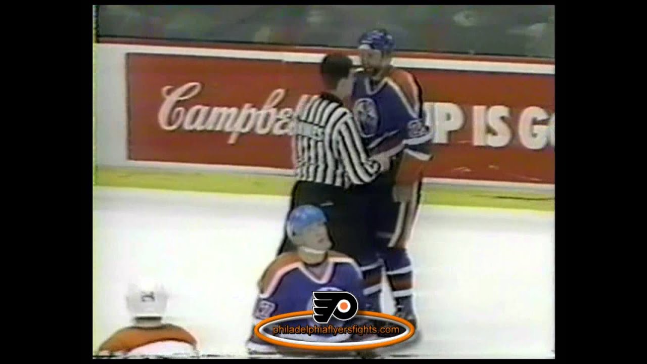 feb 16 1985 don jackson spears ed hospodar edmonton oilers vs philadelphia flyers 1985