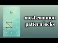 Most common pattern locks|50%smart phone users use these pattern locks