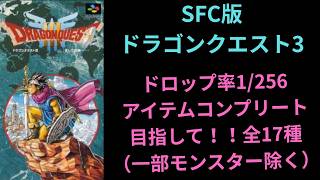残4【ドラゴンクエスト3】SFC版で一部除いたモンスタードロップ1/256のアイテムを全て落とすまで頑張る！！　【配信】