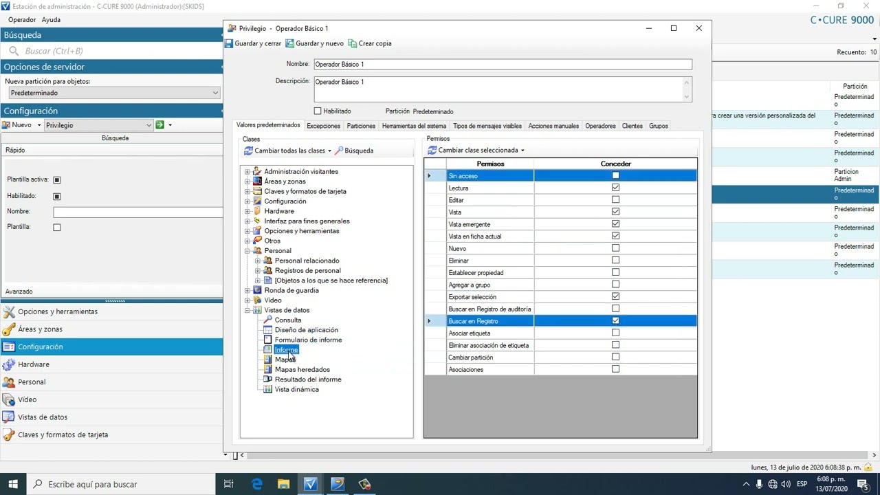Crear Operadores del Ccure 9000 y Privilegios - Operators and privileges.