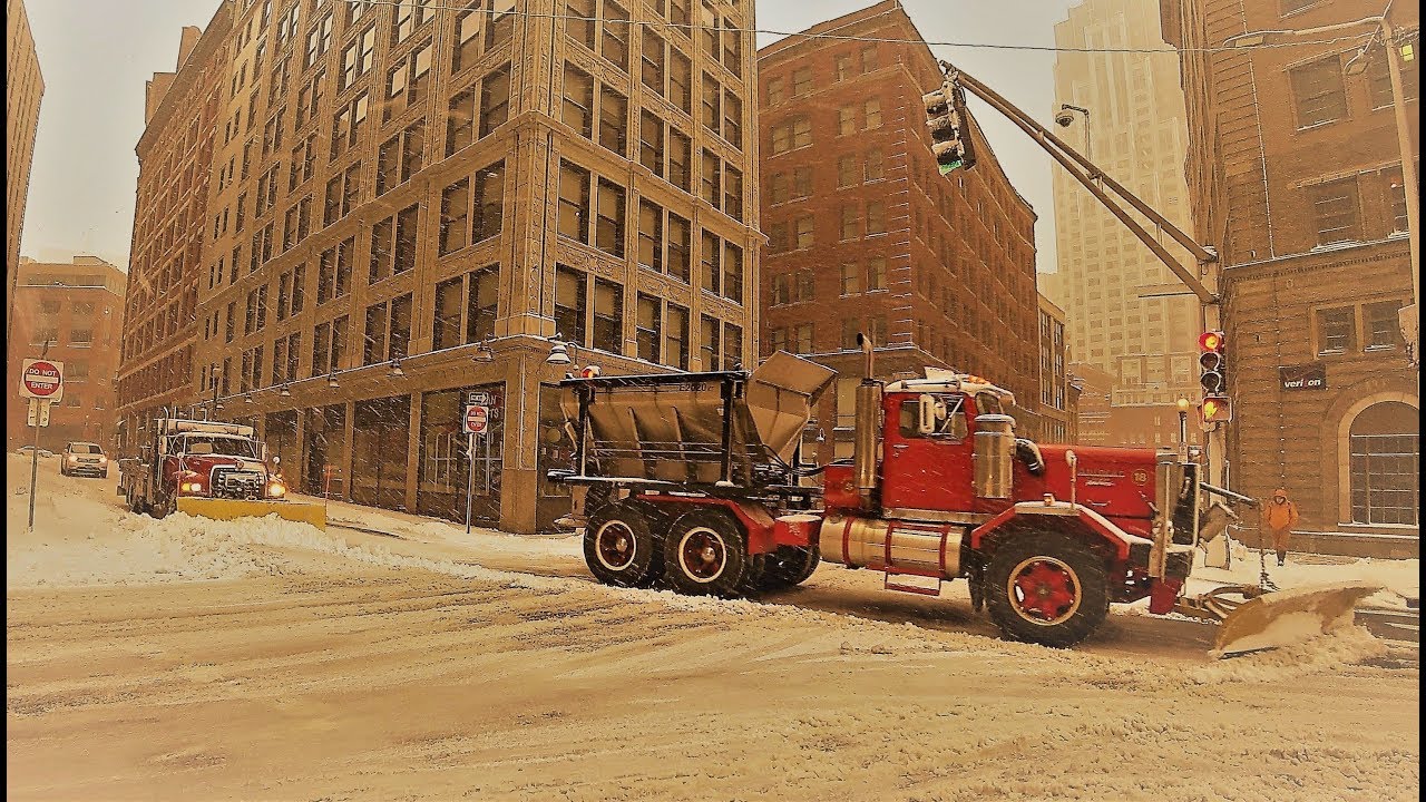 2nd blizzard Boston snow plowing YouTube