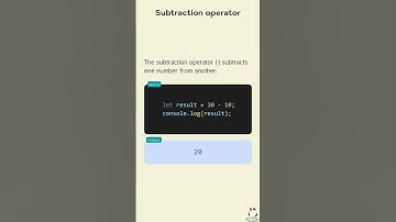 👩‍💻Subtraction operator (JavaScript Arithmetic Operators)
