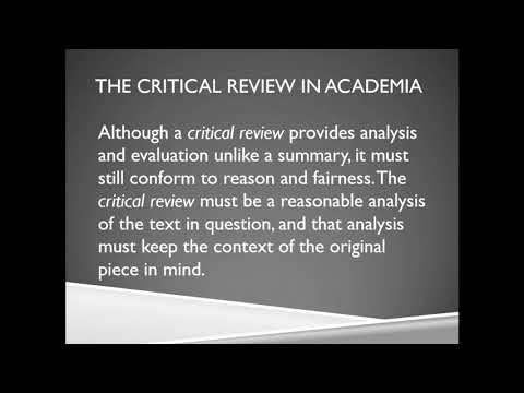 Critical Review Lecture